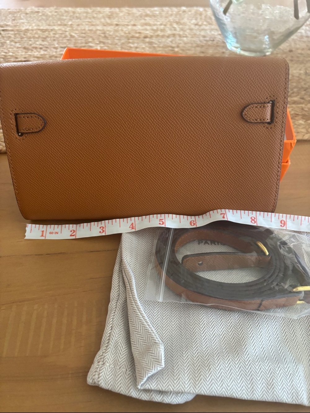 Brown Leather Wallet bag/with strap - Picture 7 of 8